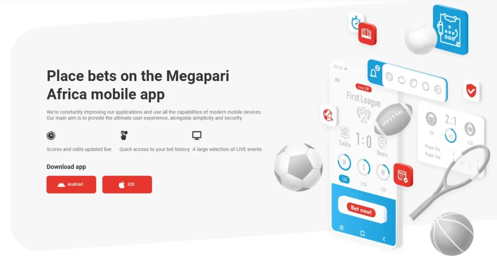 Megapari Application mobile pour Android et iOS
