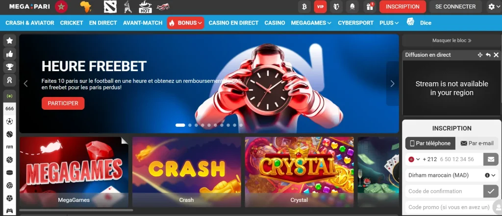 Megapari Paris sportifs et Casino en ligne
